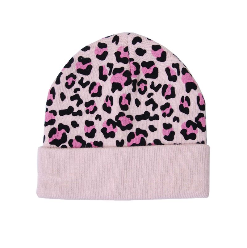 Leopard  beanie knit cap (1)