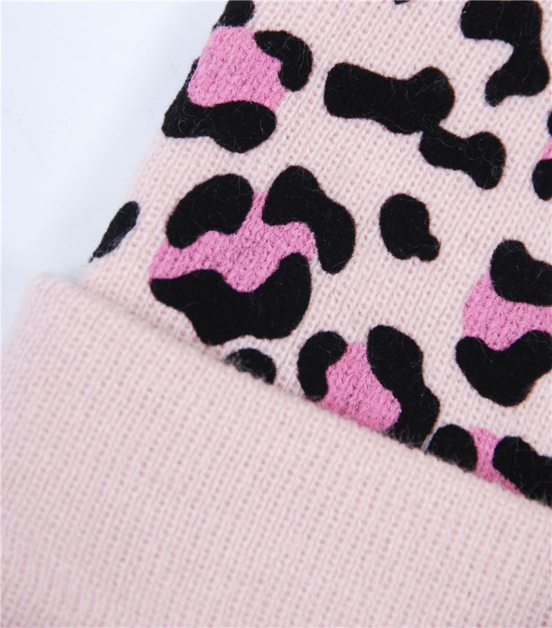 Leopard  beanie knit cap (2)