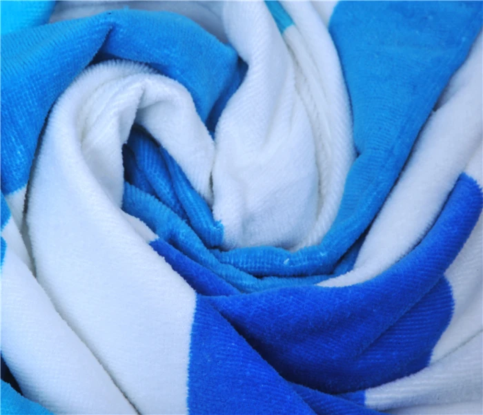 Print blue stripe bath towel (6)