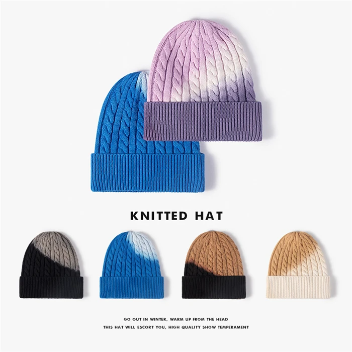 men's and women's tie dye knitted beanie hat men's and women's tie dye knitted beanie hat