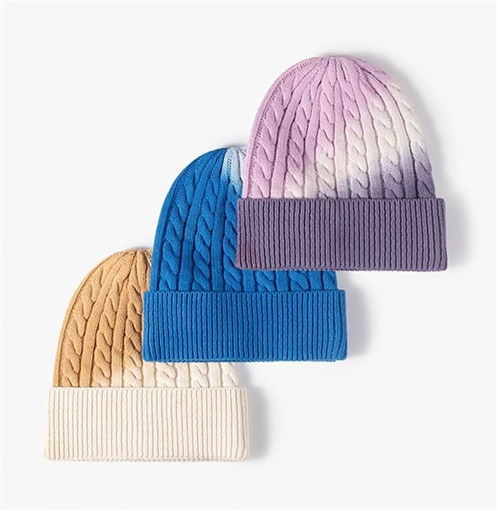 Fashion tie dye knitted beanie hat Fashion tie dye knitted beanie hat