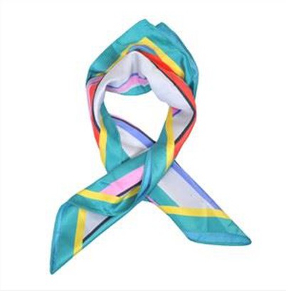 Women Striped Printed Square Scarf