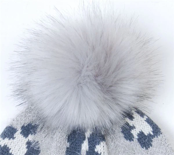 Winter Leopard Pompon Beanie