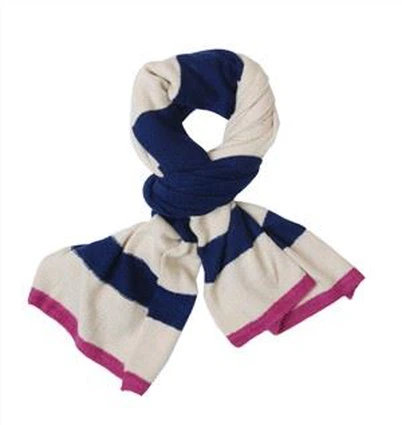 Knitted Striped Winter Scarf