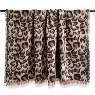 Leopard Woven Throw Blanket