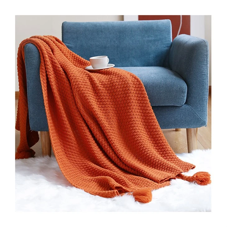 Sofa Knit Tassels Throws Blanket