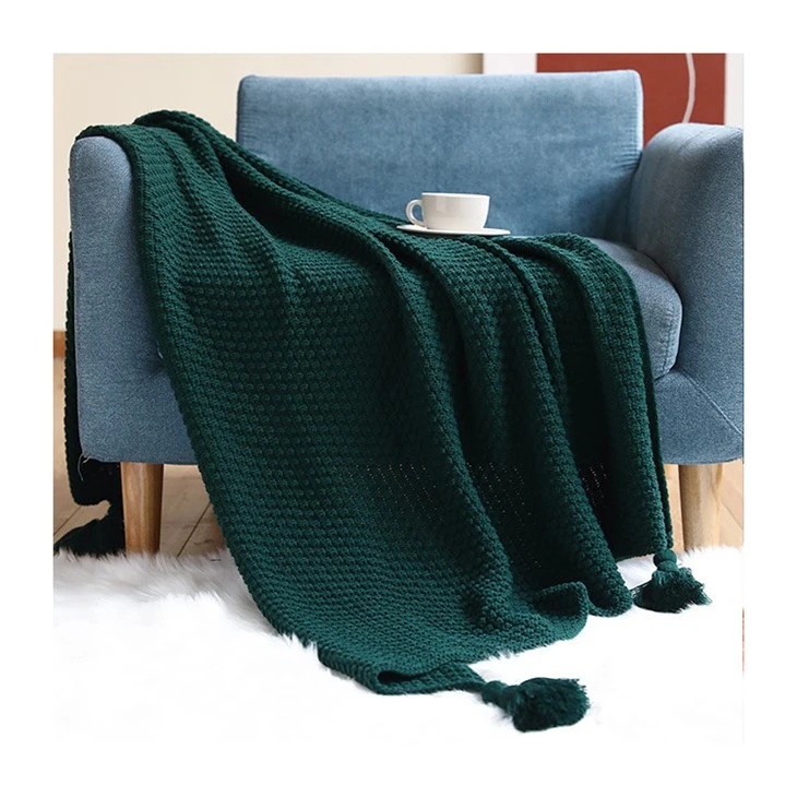 Sofa Knit Tassels Throws Blanket