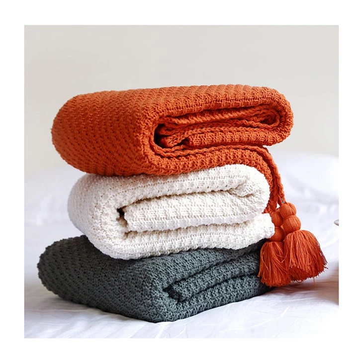 Sofa Knit Tassels Throws Blanket