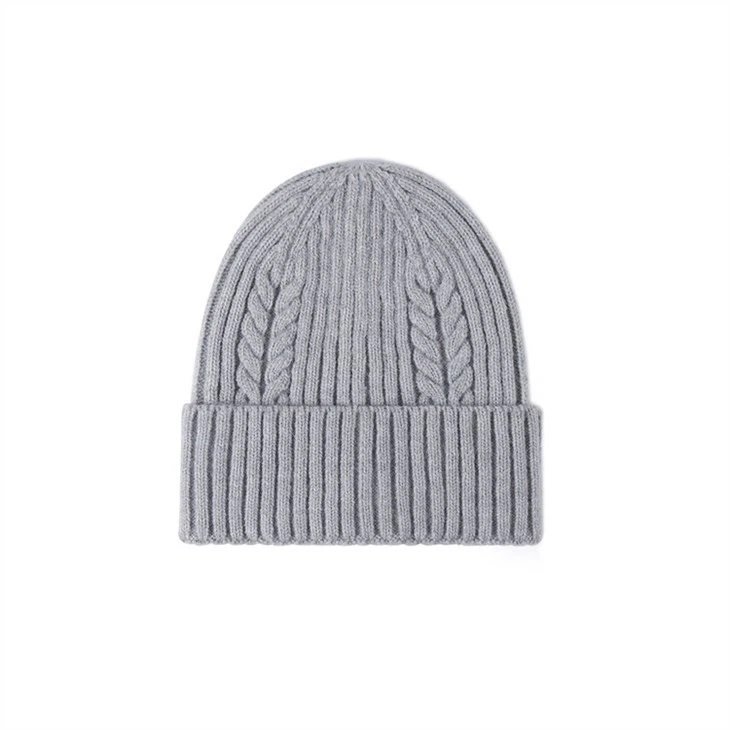 Unisex Solid Color Domed Twist Knitted Hat